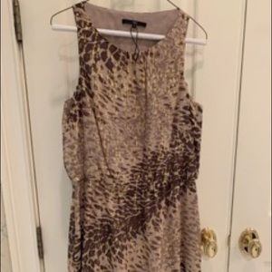 Tibi animal print dress with gold flecks